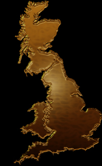Best removal company in Cardiff Gold image of the United Kingdom map